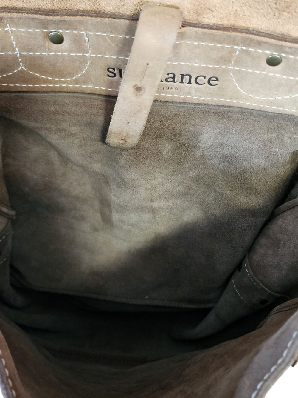 Suede Sundance mailbag vintage leather satchel unisex large bag with two handles - Picture 5 of 11